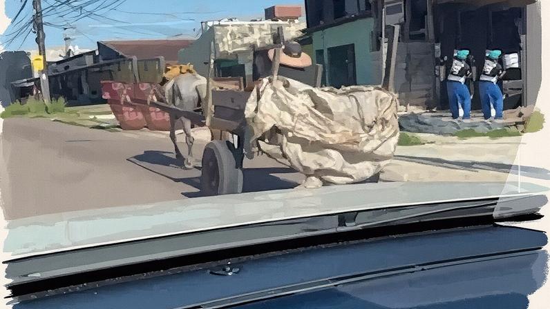 Tração animal em Belém (Foto: Reprodução)