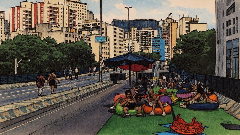Parque do Minhocão no centro de São Paulo (Foto: Reprodução)