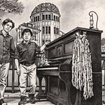 Piano sobrevivente de Hiroshima homenageia vítimas de Nagasaki em exposição