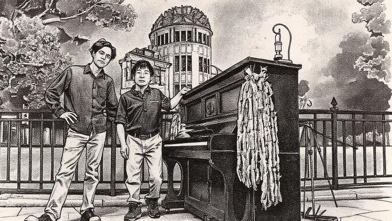 Músico americano Jacob Koller e o restaurador Mitsunori Yagawa em 2024 (Foto: Reprodução)