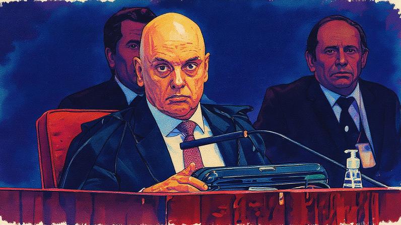 Ministro Alexandre de Moraes durante julgamento na Primeira Turma do Supremo Tribunal Federal (STF) (Foto: Reprodução)