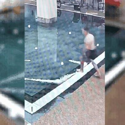 Pai invade parque aquático deserto para comemorar aniversário do filho na Rússia