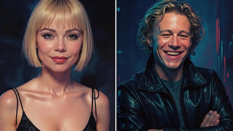 Michelle Williams e Heath Ledger posam juntos em um evento (Foto: Reprodução)