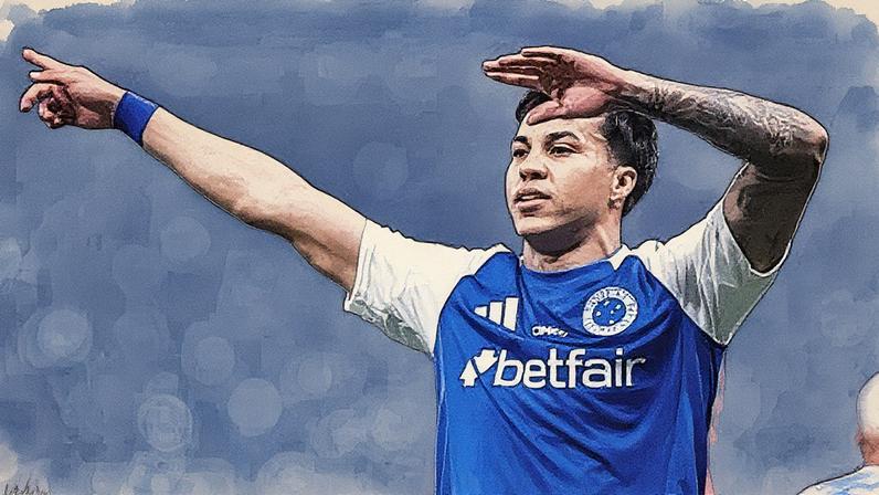 Kaio Jorge comemora gol em partida contra o Atlético-MG (Foto: Reprodução)