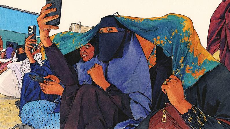 Mulheres tiram selfies durante a celebração do Mawlid al-Nabi, em Mogadishu, Somália (Foto: Reprodução)