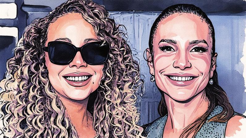 Mariah Carey e Ivete Sangalo posam juntas nos bastidores do The Town (Foto: Reprodução)