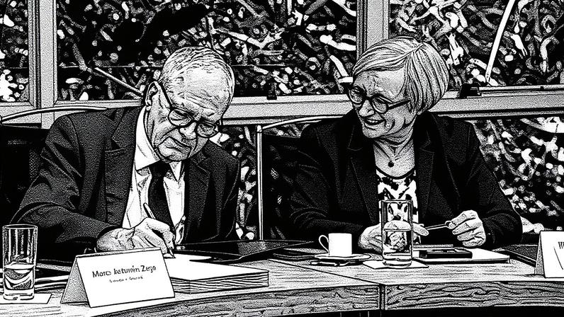 Marco Antonio Zago e Verena Blechinger-Talcott discutem acordo para fortalecer a relação entre ciência paulista e alemã (Foto: Reprodução)