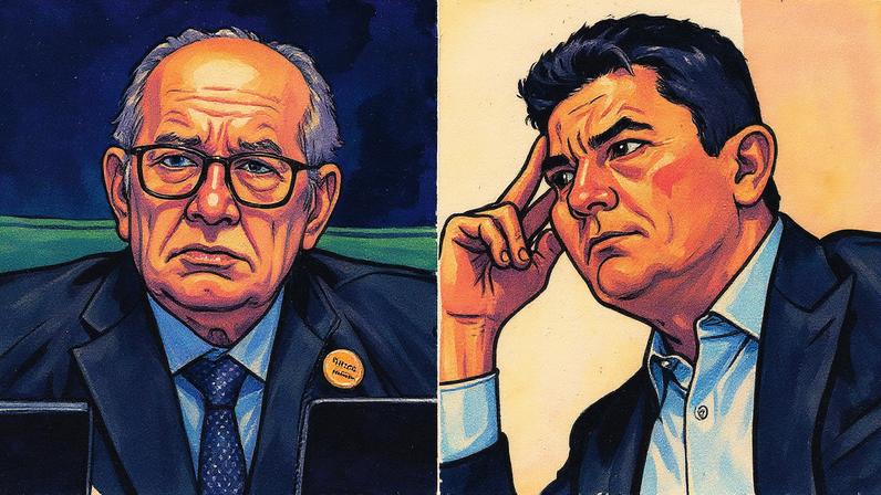 Ministro do STF Gilmar Mendes e senador Sérgio Moro em evento (Foto: Reprodução)