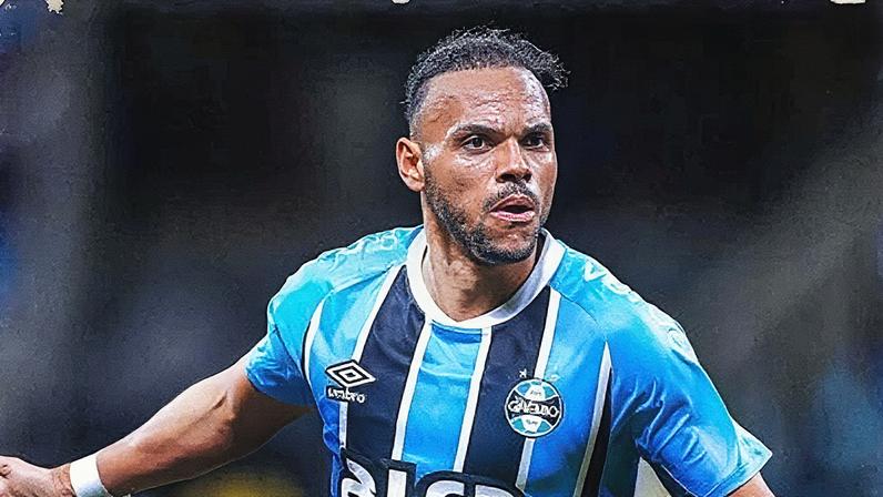 Atacante dinamarquês Martin Braithwaite em ação pelo Grêmio (Foto: Reprodução)
