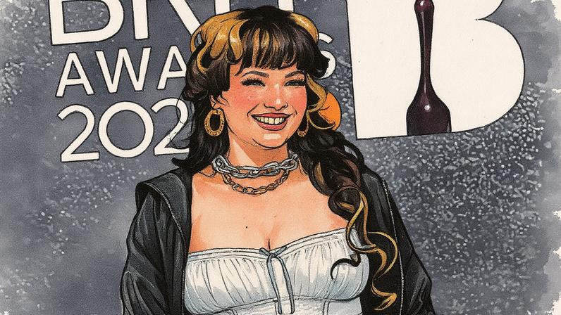 Lola Young durante os BRIT Awards 2025, no InterContinental London The O2, em Londres (Foto: Reprodução)