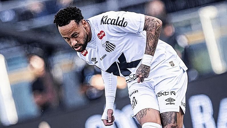 Neymar em ação durante a partida entre Santos e Fluminense (Foto: Reprodução)