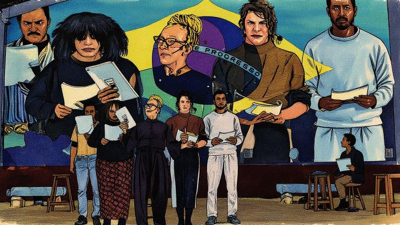 Elenco realiza leitura cênica de texto do poeta Jean D’Amérique (Foto: Reprodução)