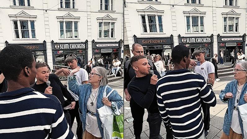 Homem é agredido por uma idosa em via pública (Foto: Reprodução)