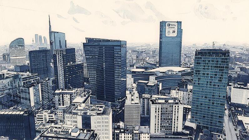 Vista aérea do skyline de Milão durante a conferência sobre políticas habitacionais regionais no Palazzo Pirelli (Foto: Reprodução)