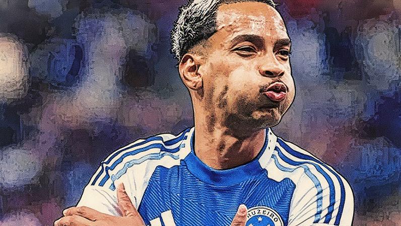 Matheus Pereira comemora seu gol pelo Cruzeiro em partida contra o São Paulo (Foto: Reprodução)