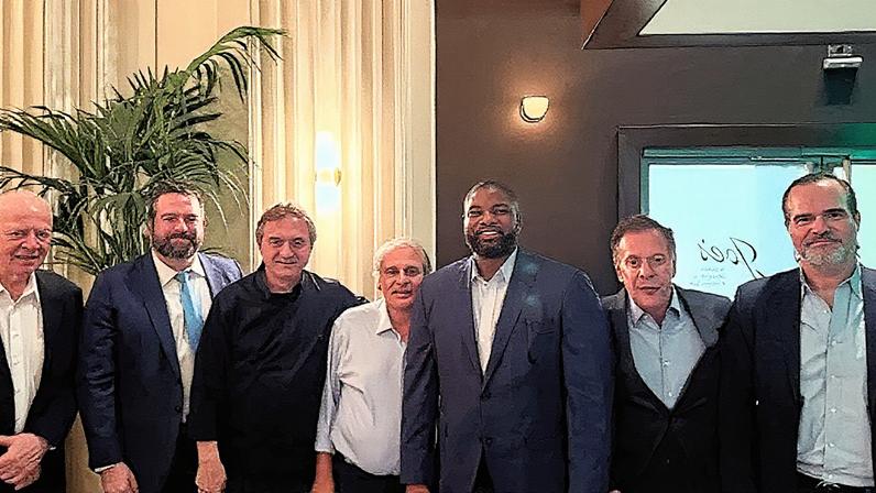 Empresários visitam congressistas nos EUA, incluindo o senador Republicano Donalds (mais alto) e outros participantes (Foto: Reprodução)