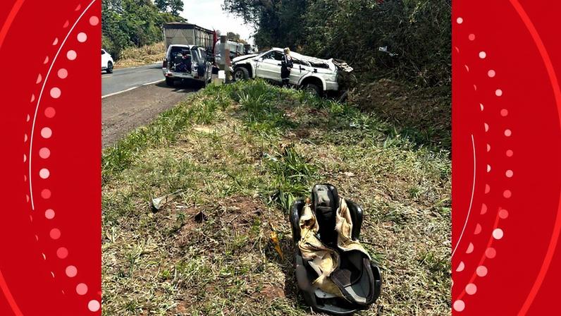 Criança de dois anos morre após cadeirinha ser ejetada de carro em acidente no Paraná (Foto: Reprodução)