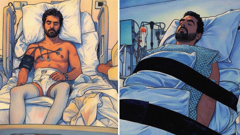 Bruno Drummond de Freitas recebe medicamento (Foto: Reprodução)