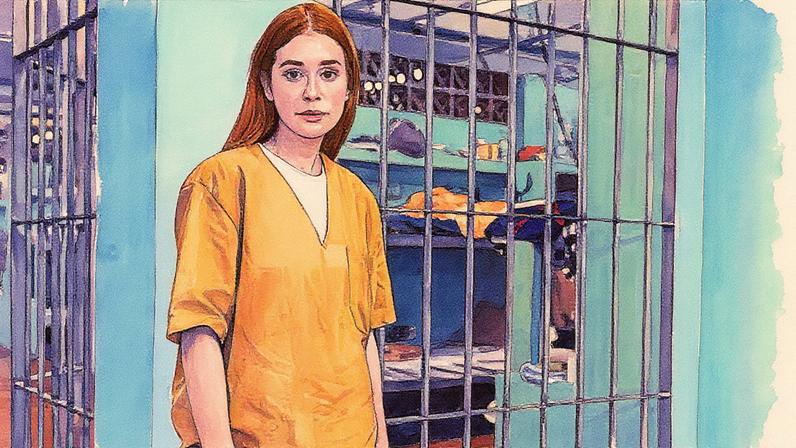 Marina Ruy Barbosa interpreta Suzane von Richthofen em cena da série 'Tremembé' (Foto: Reprodução)