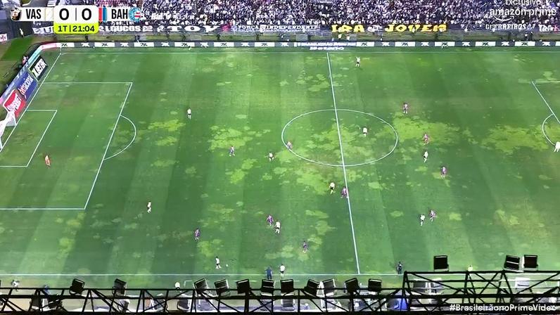 Manchas no gramado de São Januário geram memes nas redes sociais (Foto: Reprodução)