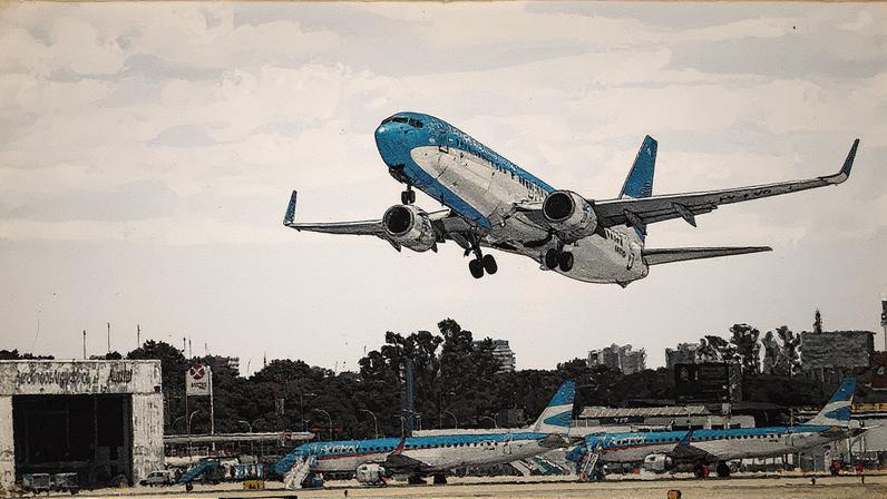 Avião da Aerolíneas Argentinas decola em aeroporto em Buenos Aires (Foto: Reprodução)