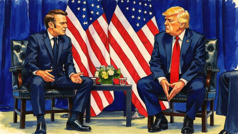 Presidentes Emmanuel Macron e Donald Trump se encontram em Nova York (Foto: Reprodução)