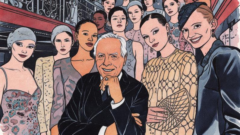 Giorgio Armani apresenta modelos no desfile de alta-costura Giorgio Armani Privé Primavera 2025 em Paris (Foto: Reprodução)