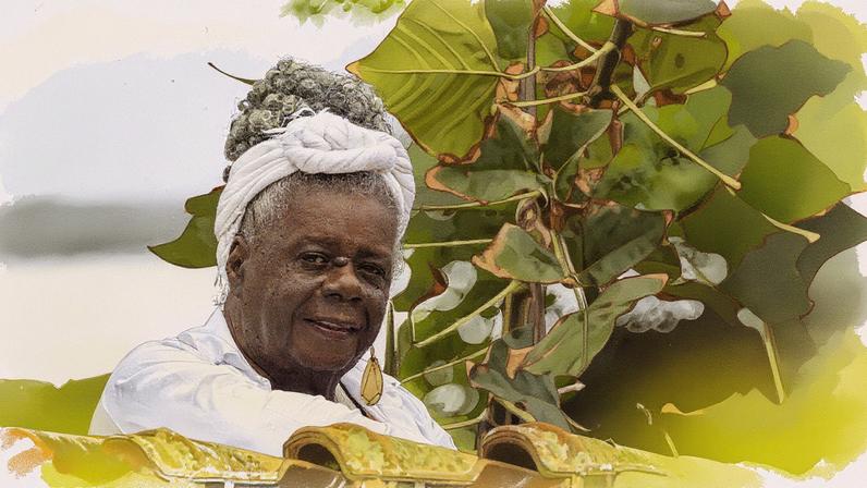 Conceição Evaristo em sua casa, em Maricá (Foto: Reprodução)