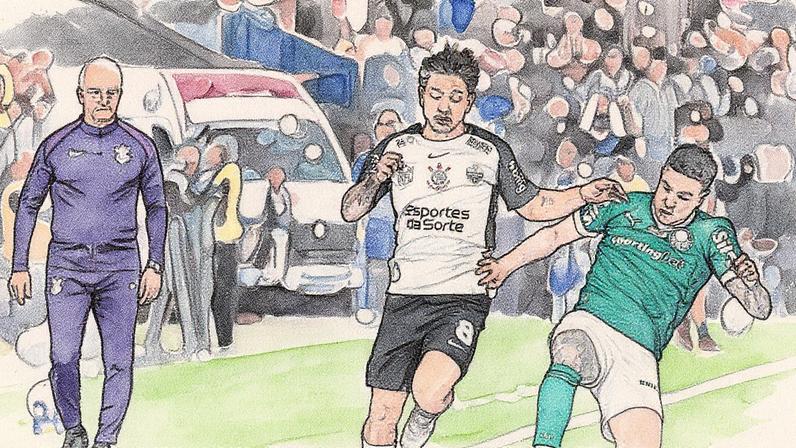 Jogo entre Corinthians e Palmeiras, válido pela 22ª rodada do Campeonato Brasileiro (Foto: Reprodução)