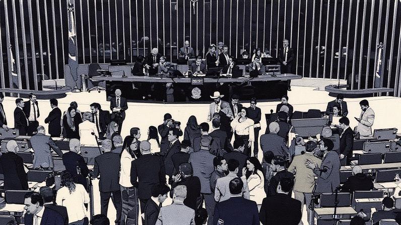 Sessão da Câmara dos Deputados para análise da PEC da blindagem (Foto: Reprodução)