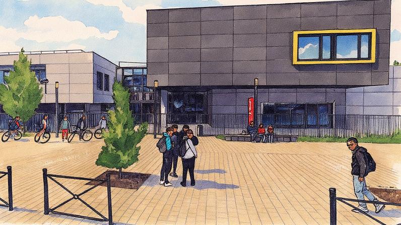 Exterior do colégio Robert Schuman em Benfeld (Foto: Reprodução)