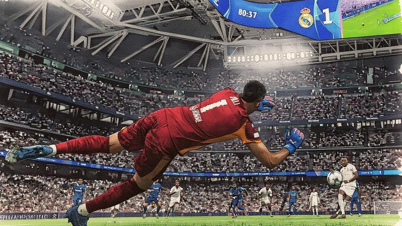 Mbappé marca o gol da vitória do Real Madrid em cobrança de pênalti contra o Olympique de Marselha (Foto: Reprodução)