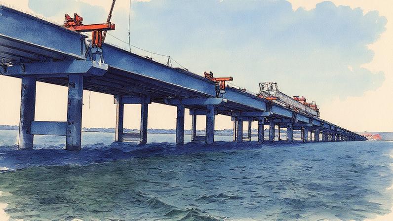 Ponte de 2,4 km sobre o Rio Tietê conecta Novo Horizonte a Pongaí, com 60% da obra concluída (Foto: Reprodução)