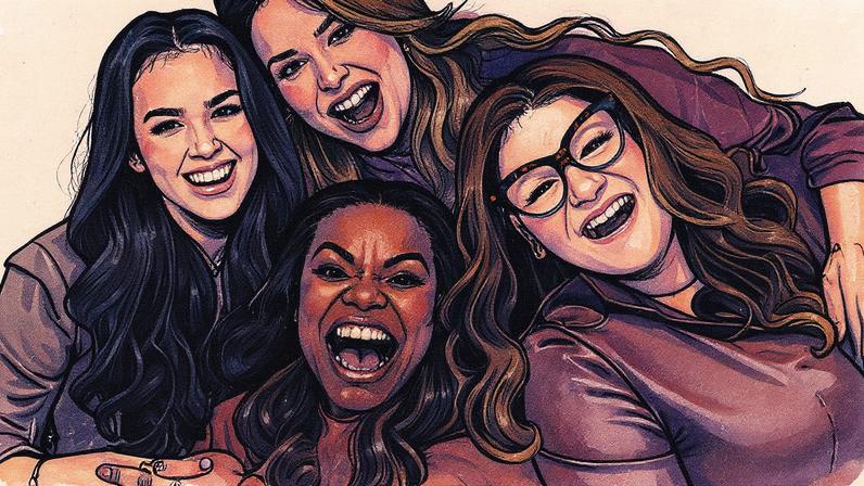 Camila Barros, Raquel Lima, Midian Lima e Gabriela Lopes posam para a foto (Foto: Reprodução)