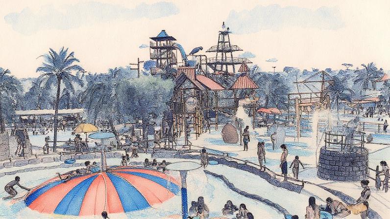 Adolescente caiu de uma altura de 13 metros de uma plataforma de acesso a um toboágua no parque aquático Thermas dos Laranjais, em Olímpia (SP) (Foto: Reprodução)