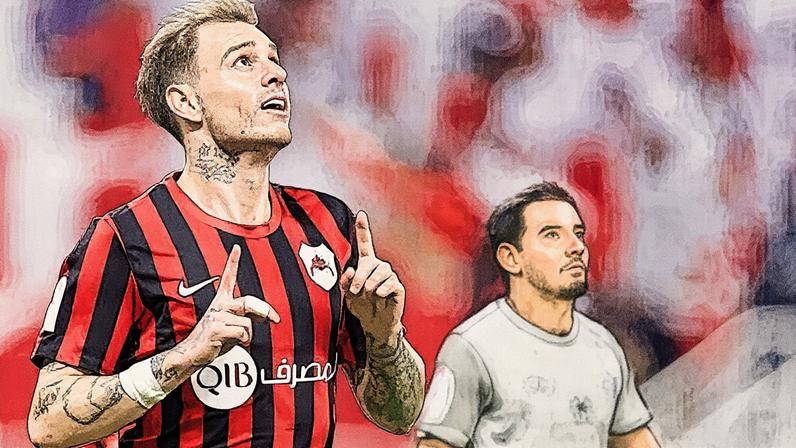 Roger Guedes em ação pelo Al-Rayyan, do Catar (Foto: Reprodução)