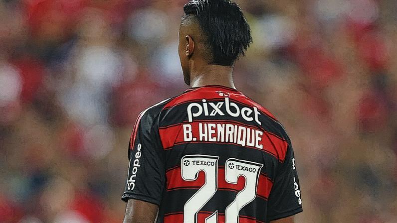 Bruno Henrique em ação durante partida entre Flamengo e Central Córdoba pela Libertadores (Foto: Reprodução)