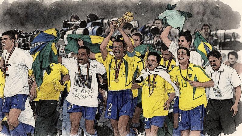 Cafu, ex-capitão da seleção brasileira, segura o Troféu da Copa do Mundo (Foto: Reprodução)
