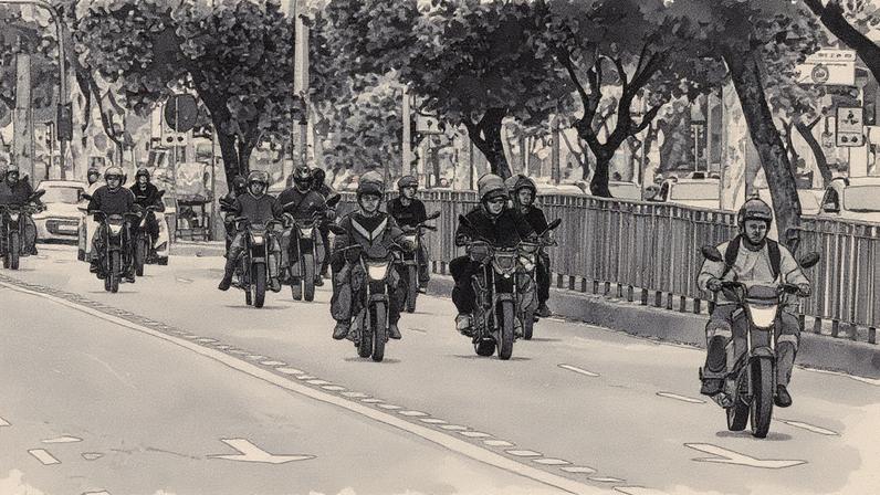 Motociclistas circulam pela Avenida Presidente Vargas, no Centro do Rio de Janeiro (Foto: Reprodução)