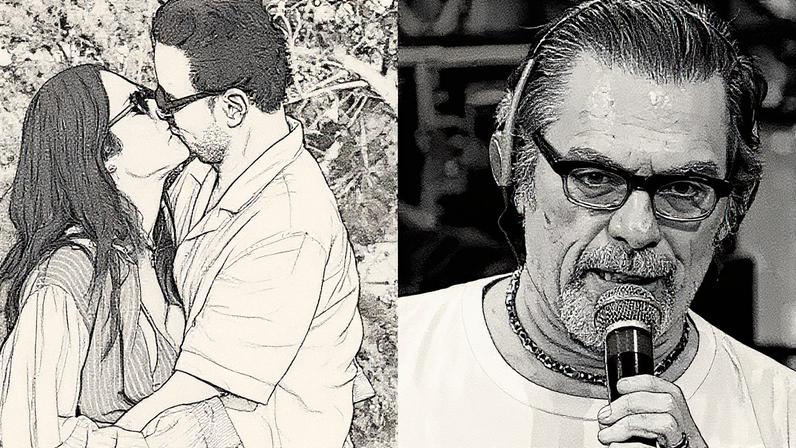 Giovanna Ewbank beija um amigo em uma foto compartilhada nas redes sociais (Foto: Reprodução)