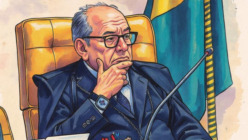 Ministro Gilmar Mendes durante sessão do STF (Foto: Reprodução)