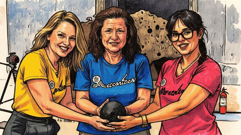 Amanda, Elizabeth e Diana estão reunidas em um grupo destacado (Foto: Reprodução)