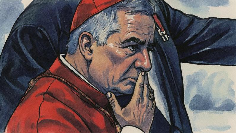 Cardeal Angelo Becciu participa do consistório na Basílica de São Pedro, no Vaticano, em 27 de agosto de 2022 (Foto: Reprodução)