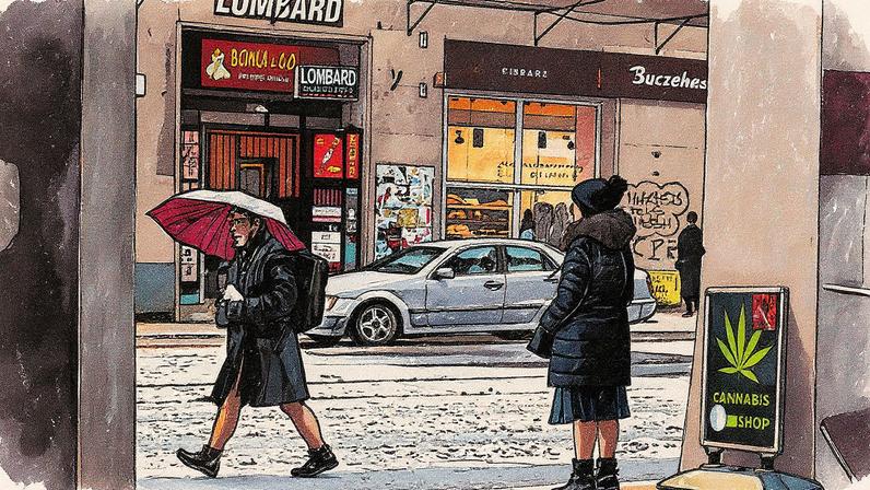 Mulher se refugia da neve (Foto: Reprodução)