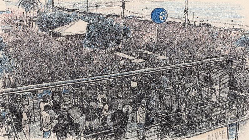 Manifestação contra a PEC da Blindagem com dezenas de milhares de pessoas na praia de Copacabana, no Rio de Janeiro (Foto: Reprodução)