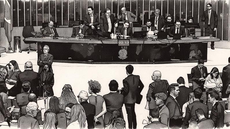 Presidente da Câmara, Hugo Motta, conduz votação da PEC da Blindagem no plenário (Foto: Reprodução)