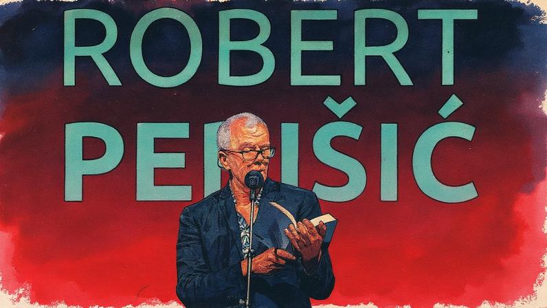 Escritor croata Robert Perišić realiza leitura de sua obra durante o festival Krokodil em Belgrado (Foto: Reprodução)