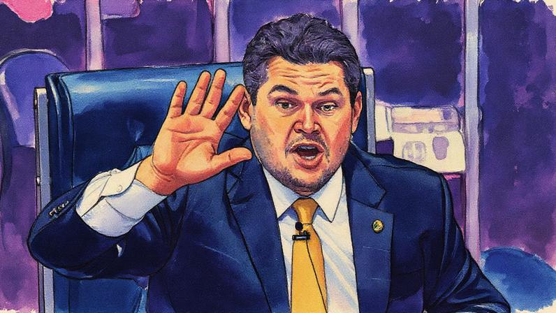 Davi Alcolumbre, presidente do Senado, em evento oficial (Foto: Reprodução)