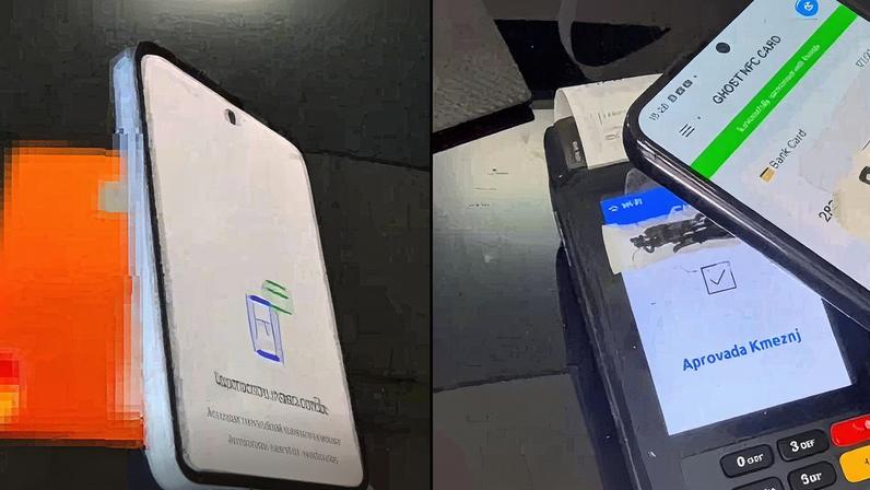 Golpe do toque fantasma utiliza dois celulares: um próximo ao cartão da vítima para roubar dados e outro para realizar pagamentos com as informações obtidas (Foto: Reprodução)