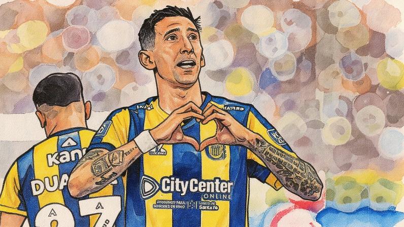 Jogador celebra gol olímpico durante partida entre Rosario Central e Boca Juniors (Foto: Reprodução)